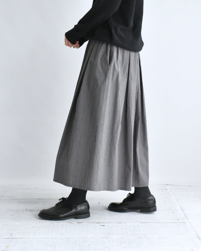 Easy Tuck Skirt in BrownGingham