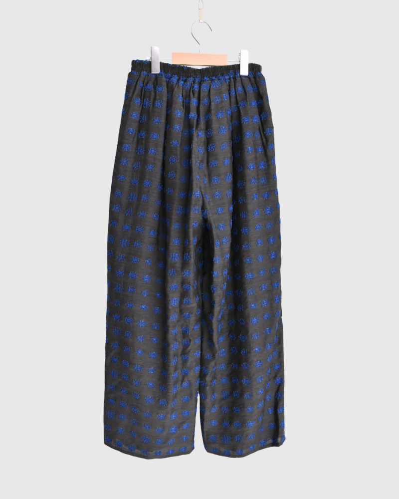 Jacquard Wide Pants in Charcoal