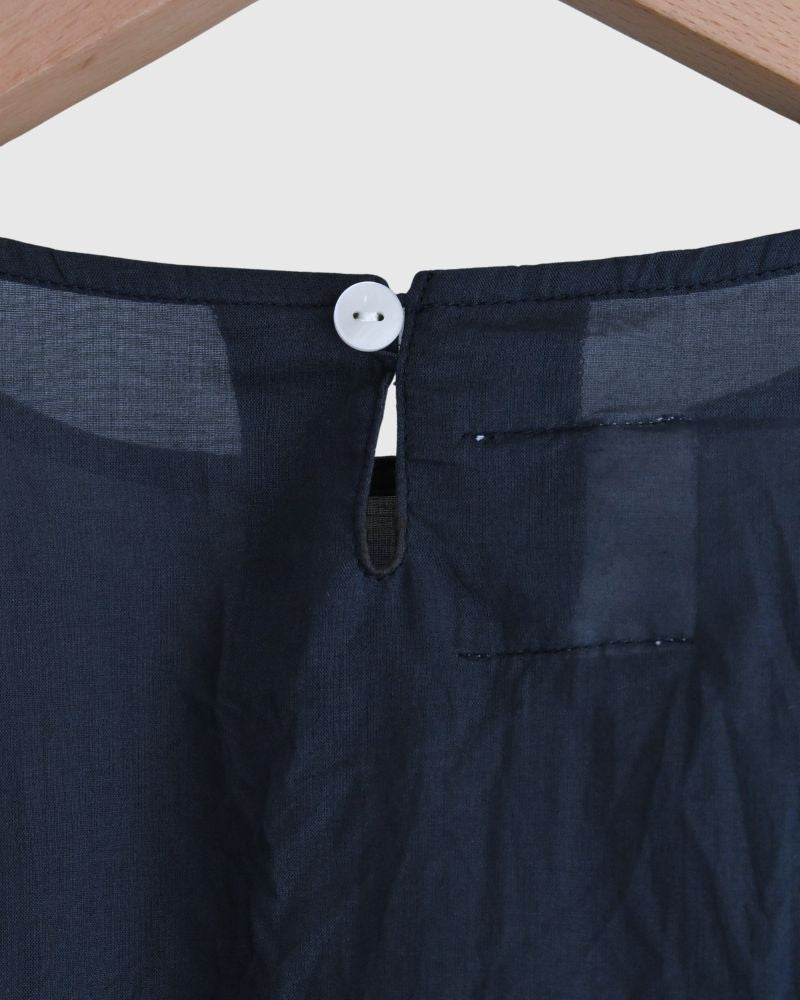 Beside Frill Pullover in Navy