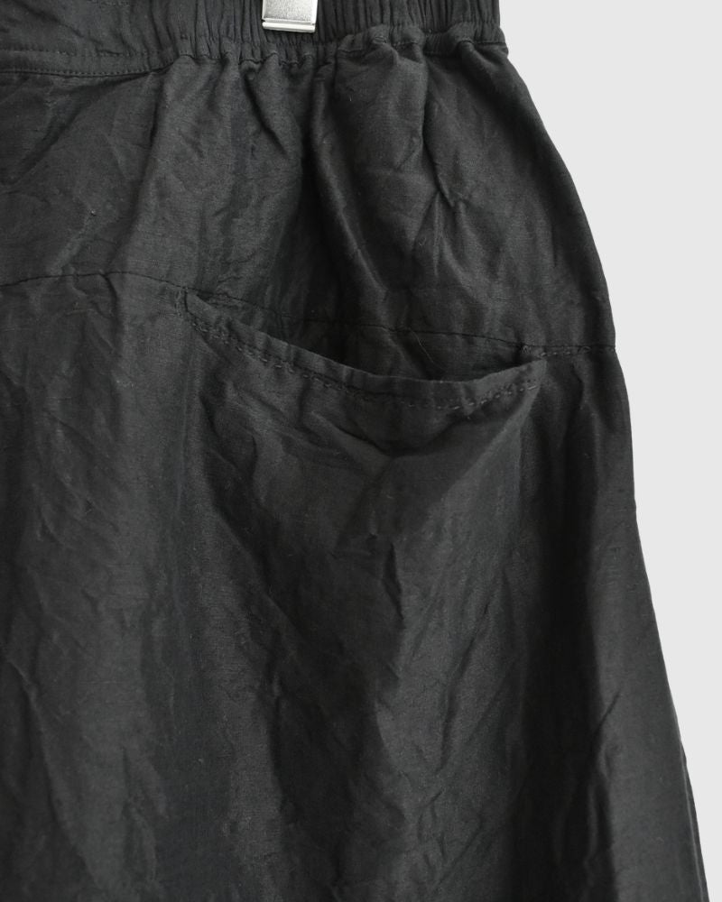 Handwoven Selvedge Cotton Linen Pants in Black