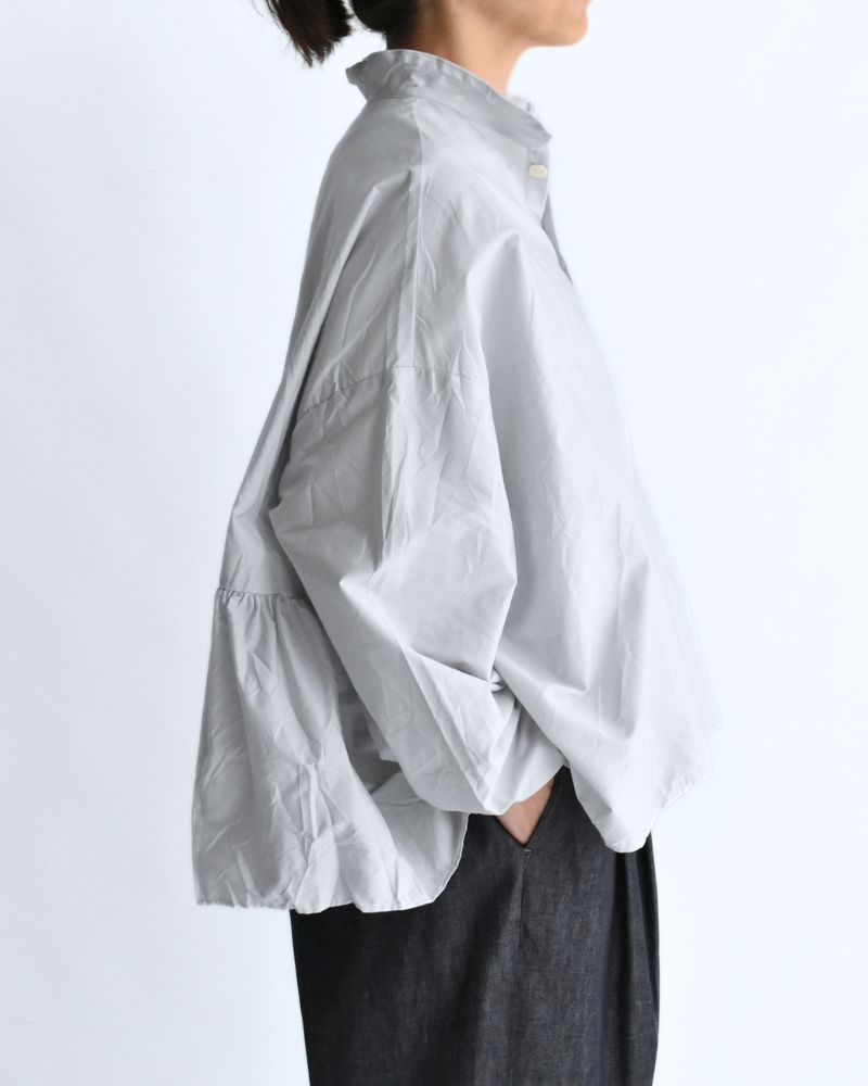 Back Gathered Blouse in SilverGray