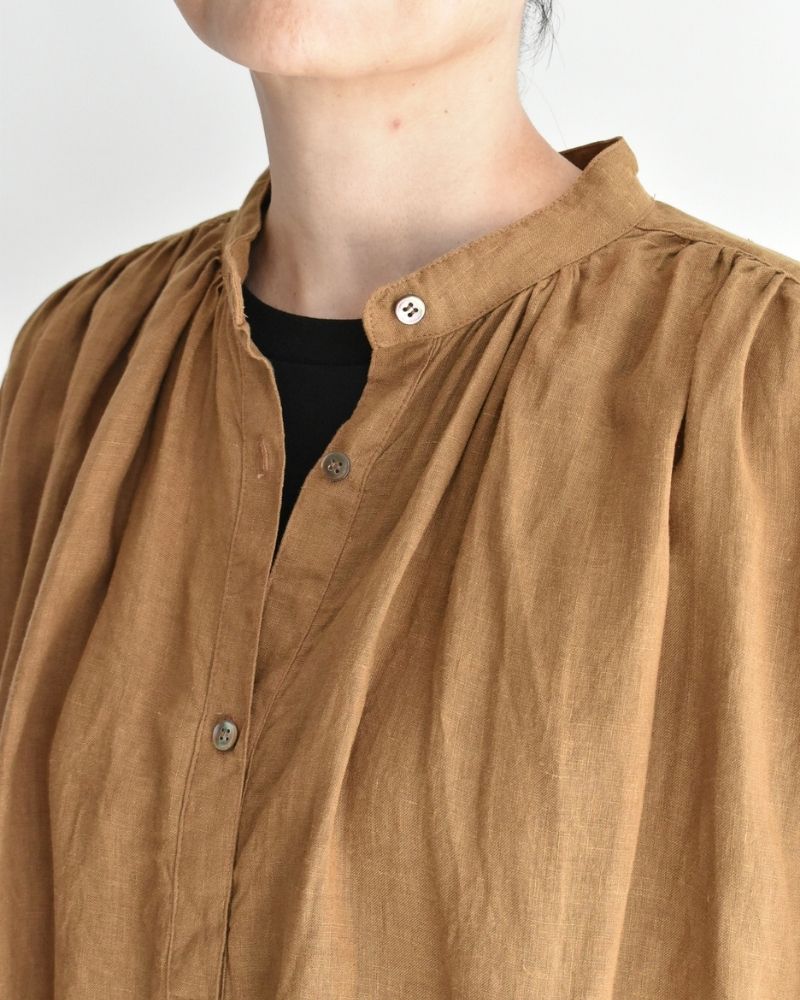 French Linen Dress in Camel