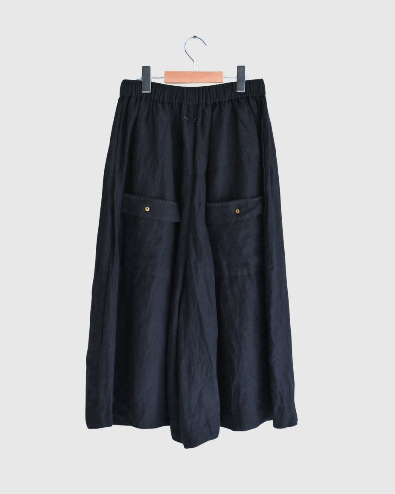 Handwoven 40 Linen Culottes in DarkNavy
