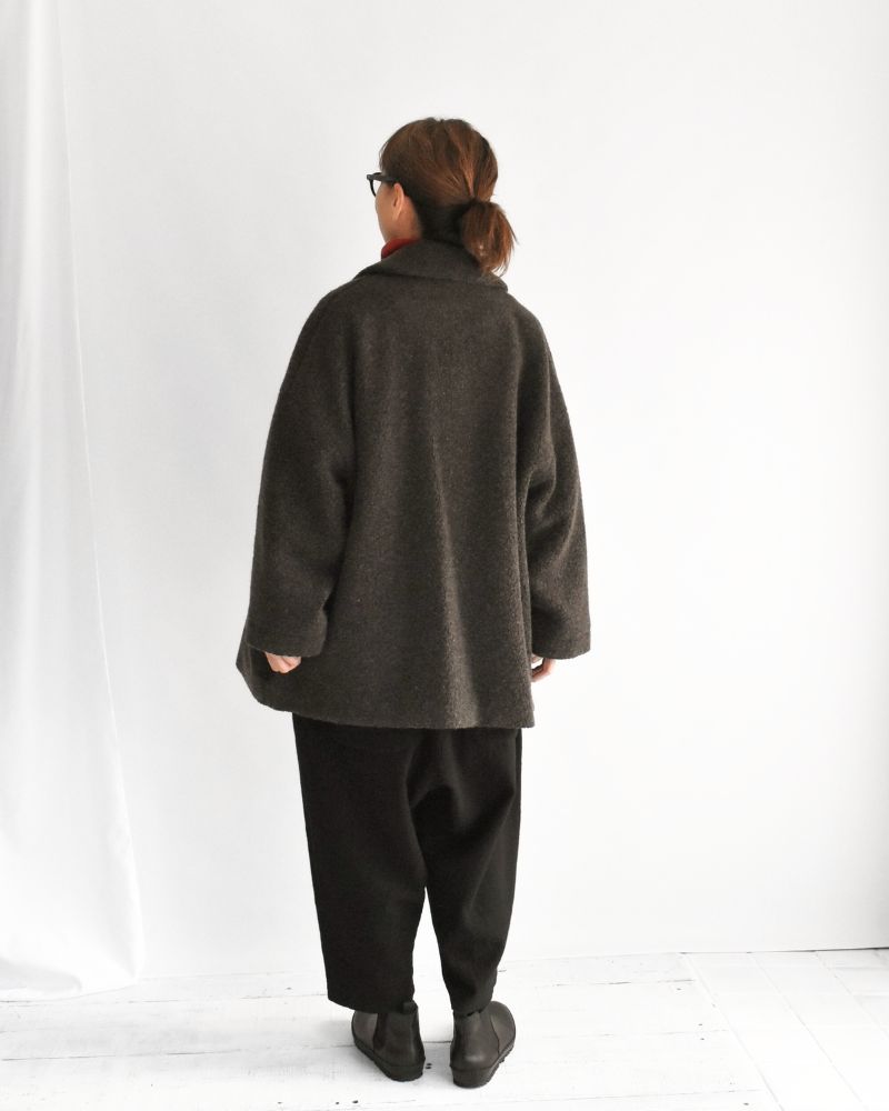 DOUBLE OVER COAT in DarkBrown