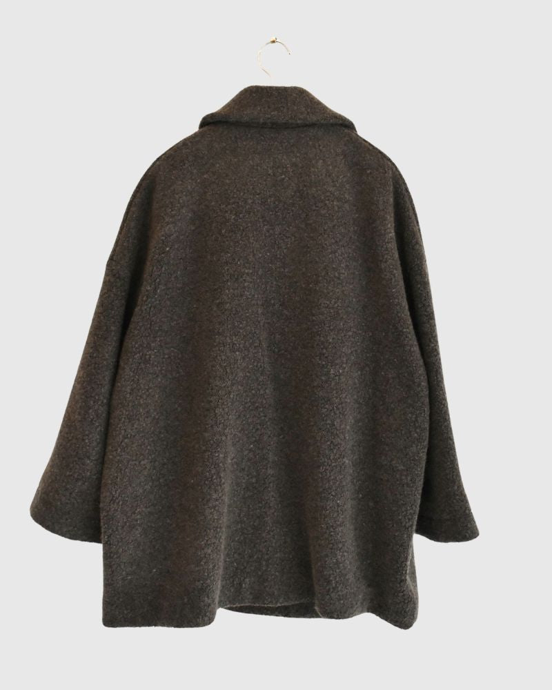 DOUBLE OVER COAT in DarkBrown