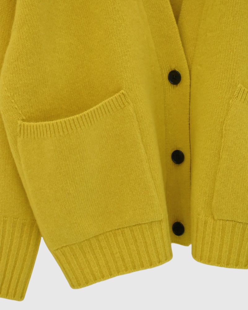 JANE V-neck Cardigan in Yellow