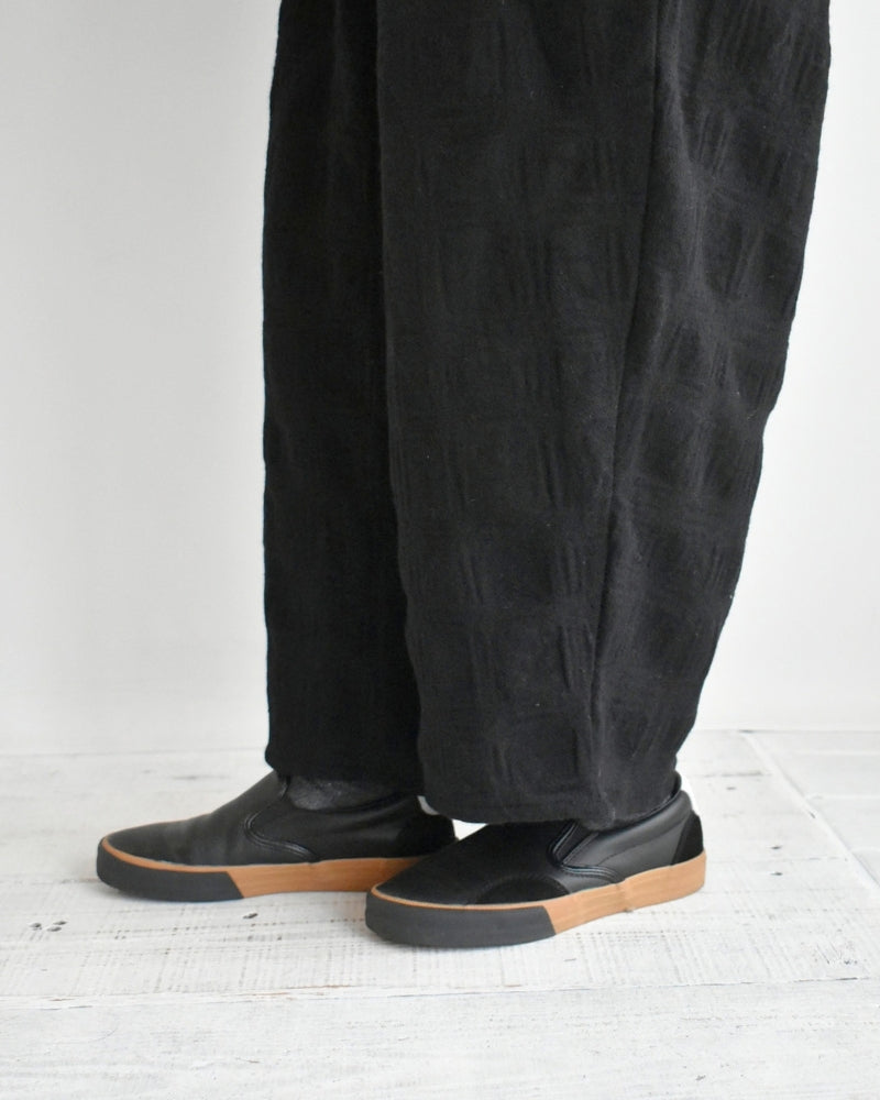 Wool Check Pants in Black