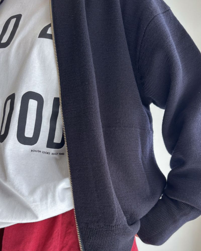 Merino Zip Liner Jacket in Navy
