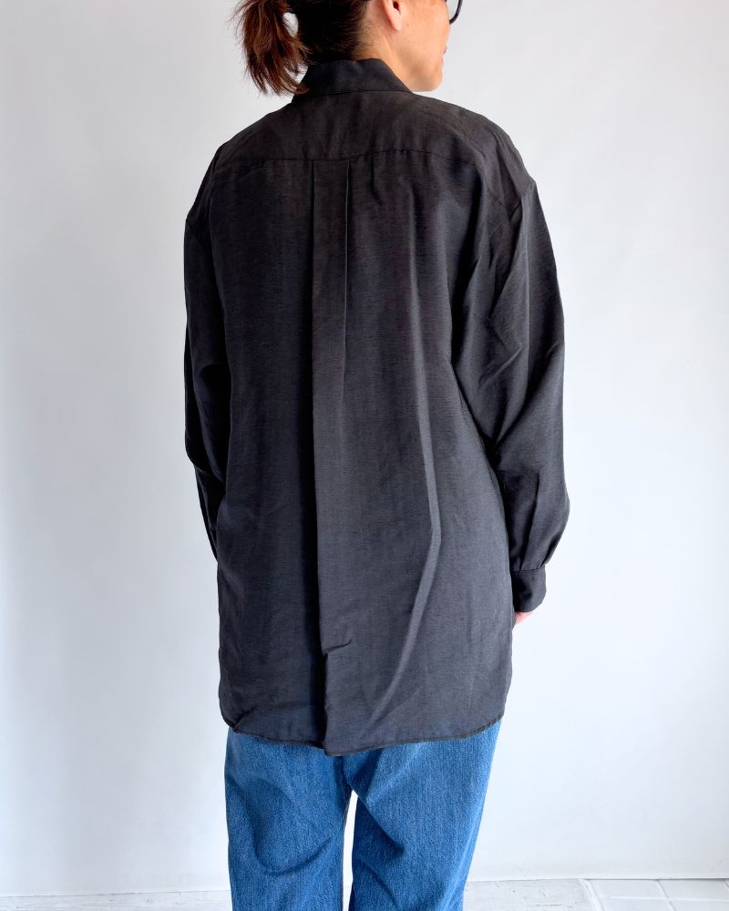 DORIS-SILK Frill Blouse in Black