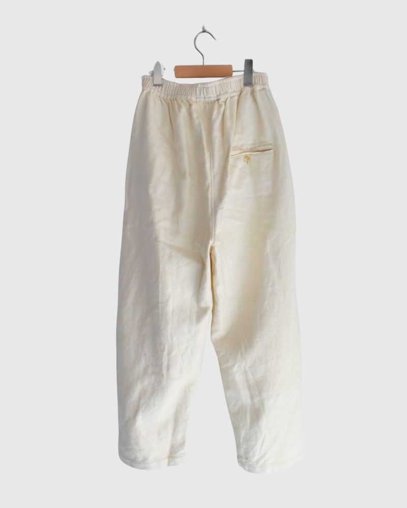 TEORI washed twill loose tapered pants in OffWhite