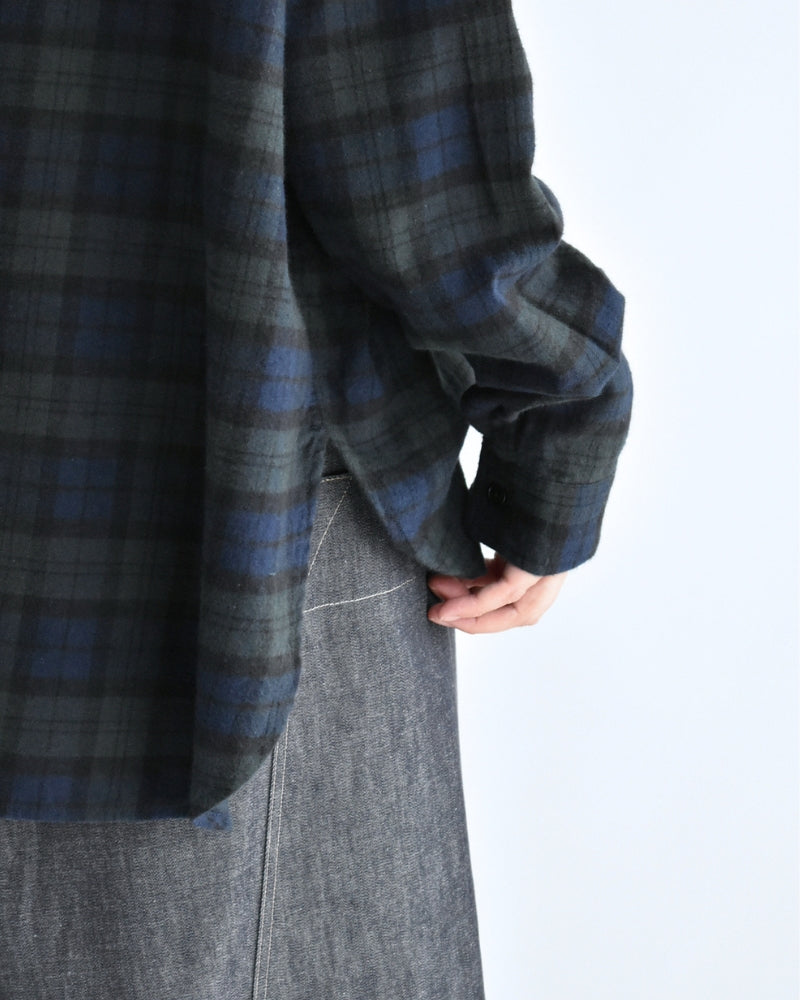 Oversized Shirt in Black Watch Check