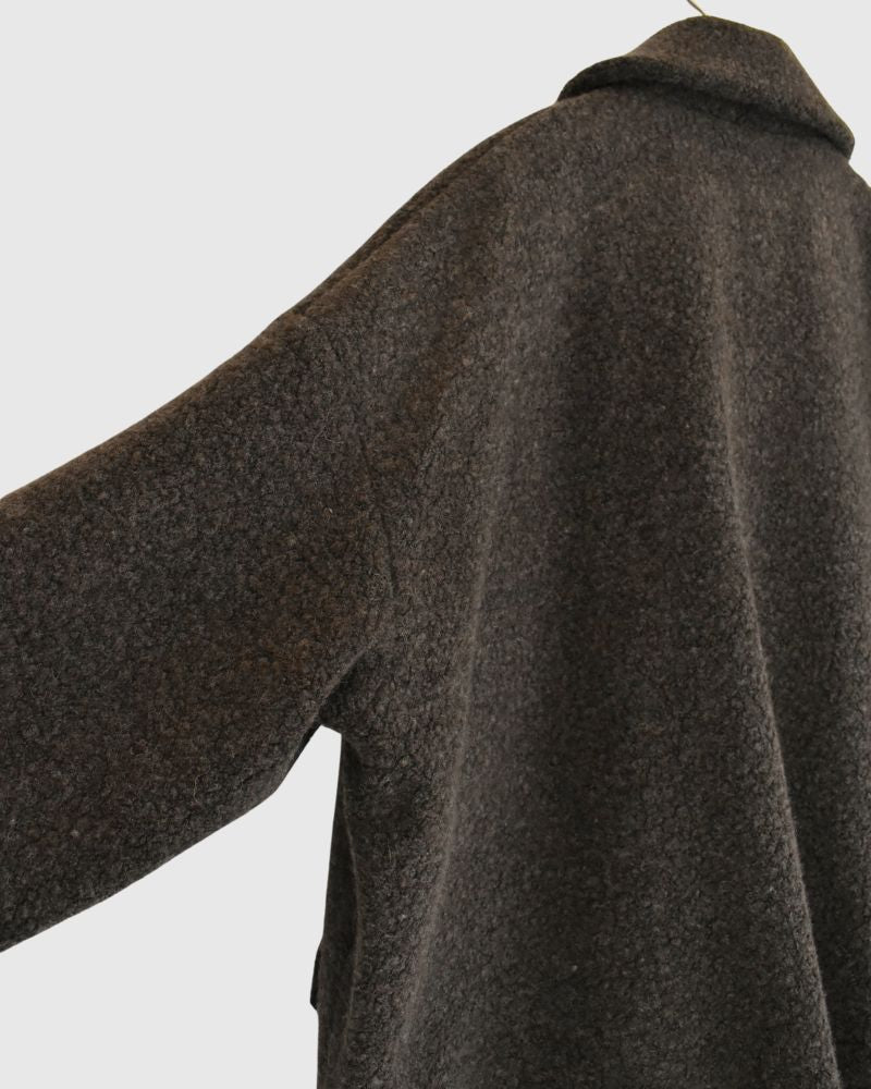 DOUBLE OVER COAT in DarkBrown