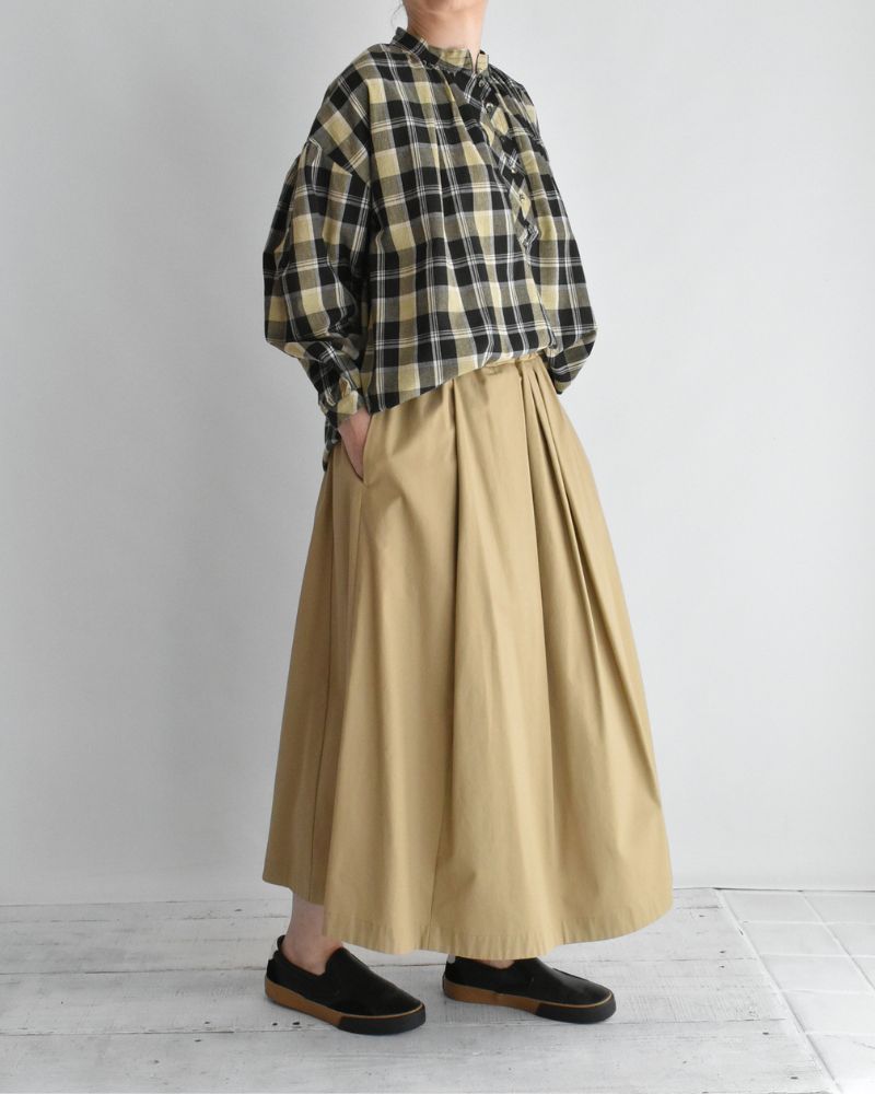 Check Henley Shirt in Black/Yellow Check