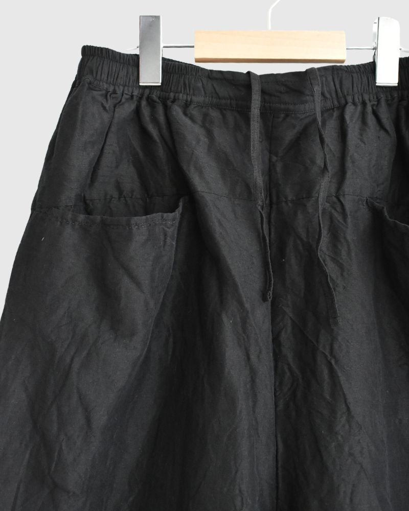 Handwoven Selvedge Cotton Linen Pants in Black