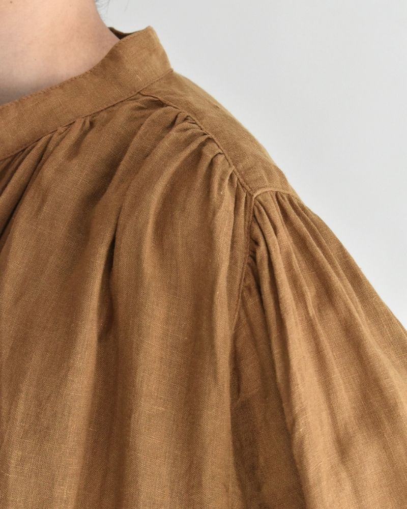 French Linen Dress in Camel