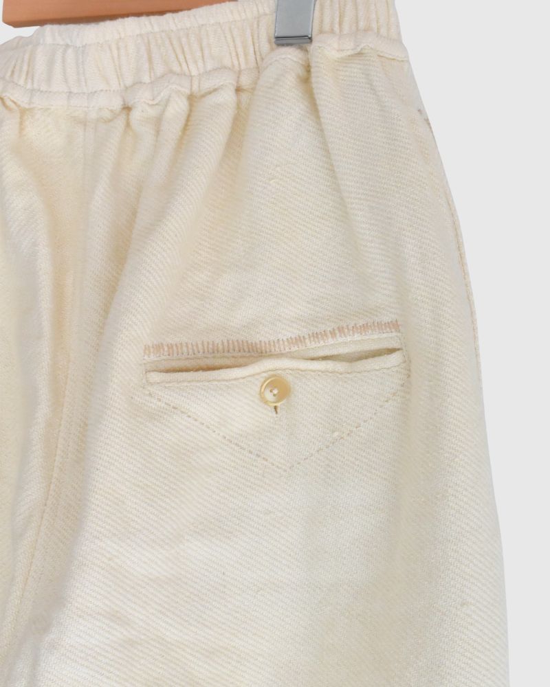 TEORI washed twill loose tapered pants in OffWhite