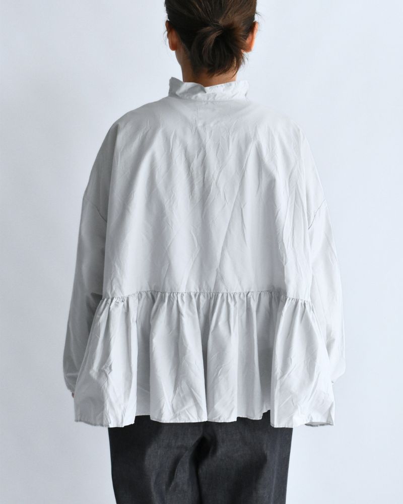 Back Gathered Blouse in SilverGray