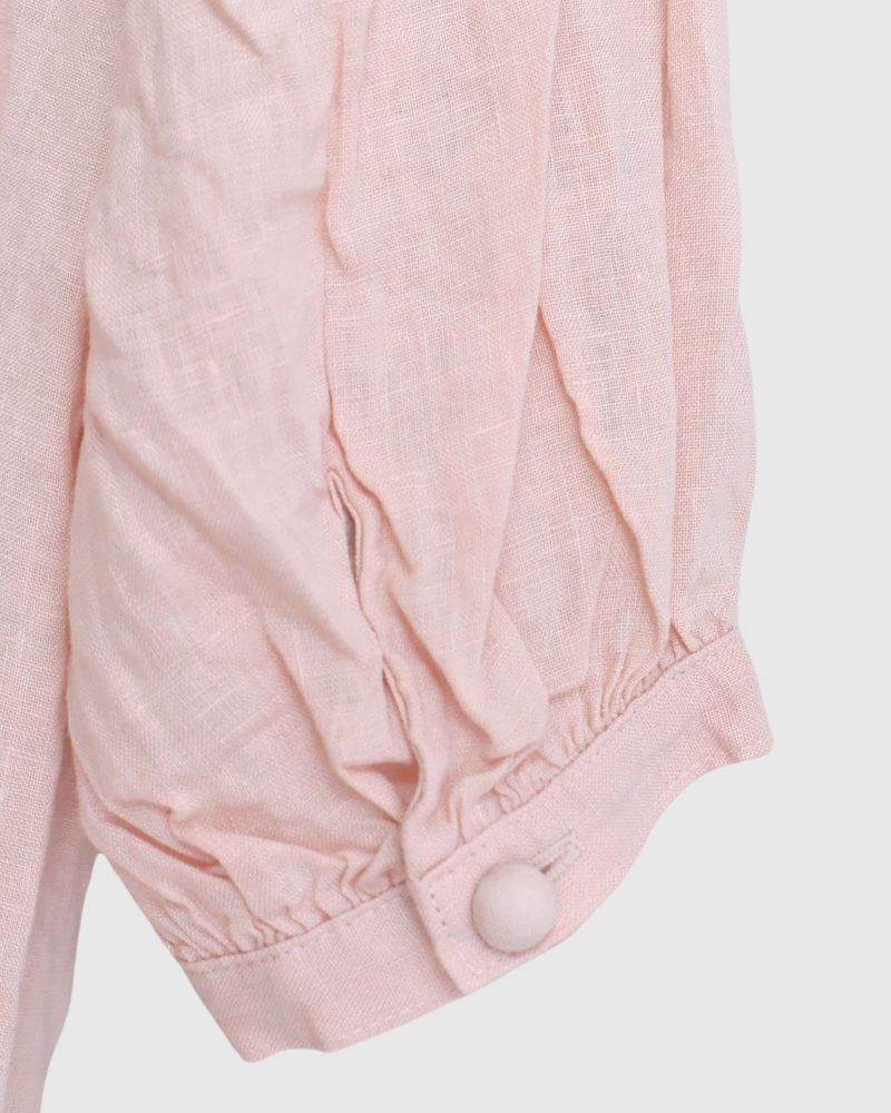 French Linen Dress in Pink