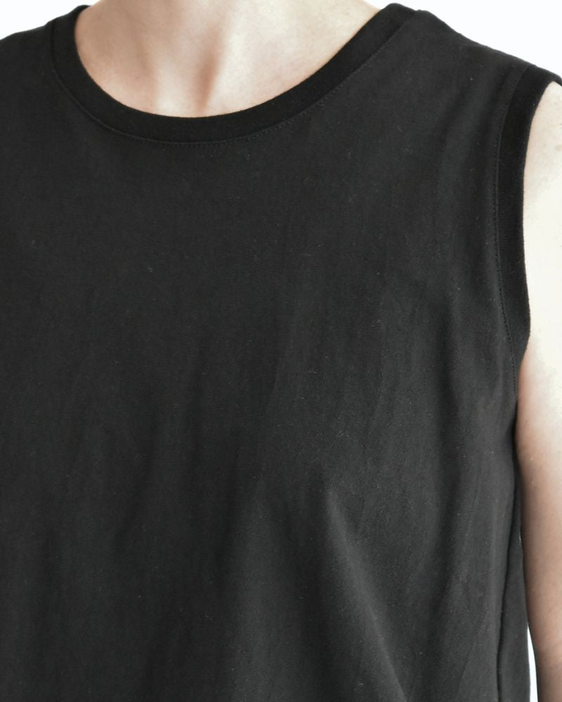 Sleeveless Drawstring T-shirt in Black