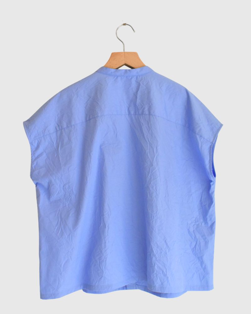 RAY-CC French Sleeve Frill Blouse in Sax