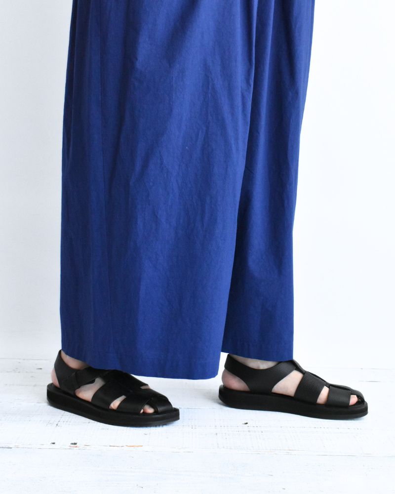 Wide Cocoon Gathered Pants in Blue