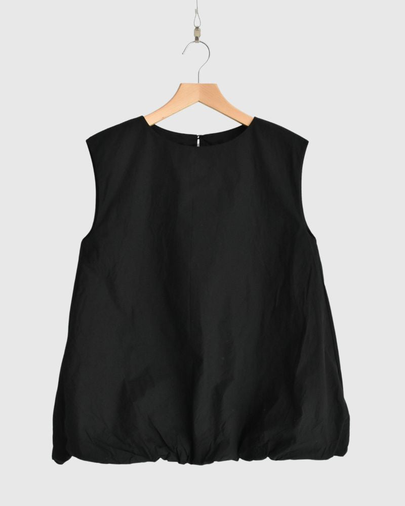 Cotton Balloon Tunic in Black