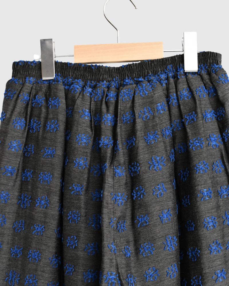 Jacquard Wide Pants in Charcoal