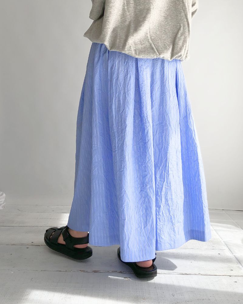 MIRA-CC Tuck Skirt in SaxStripe