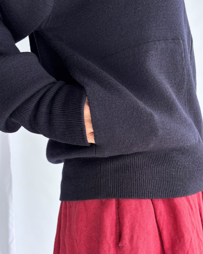 Merino Zip Liner Jacket in Navy