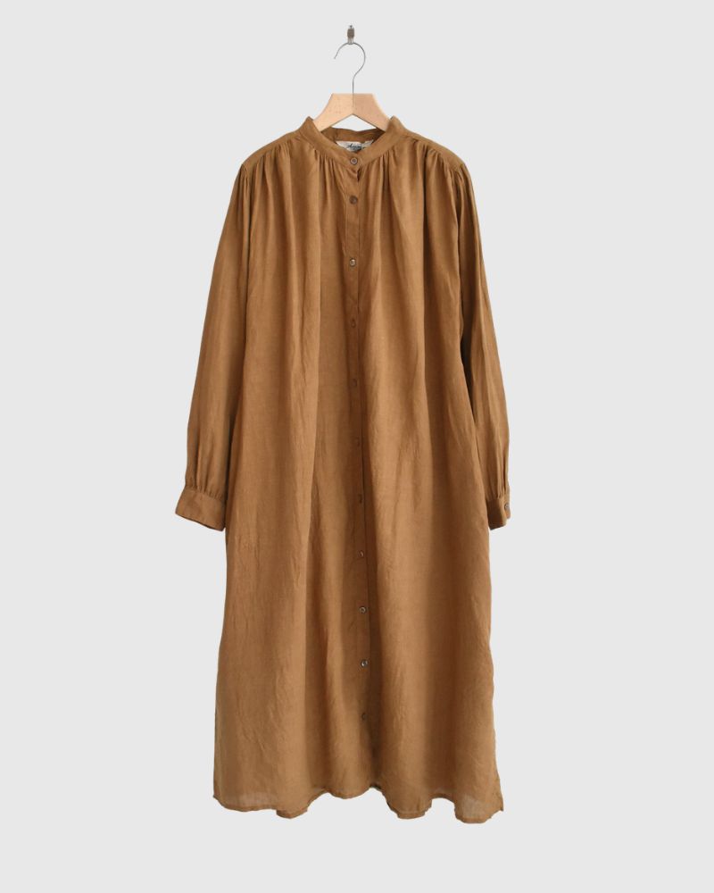 French Linen Dress in Camel