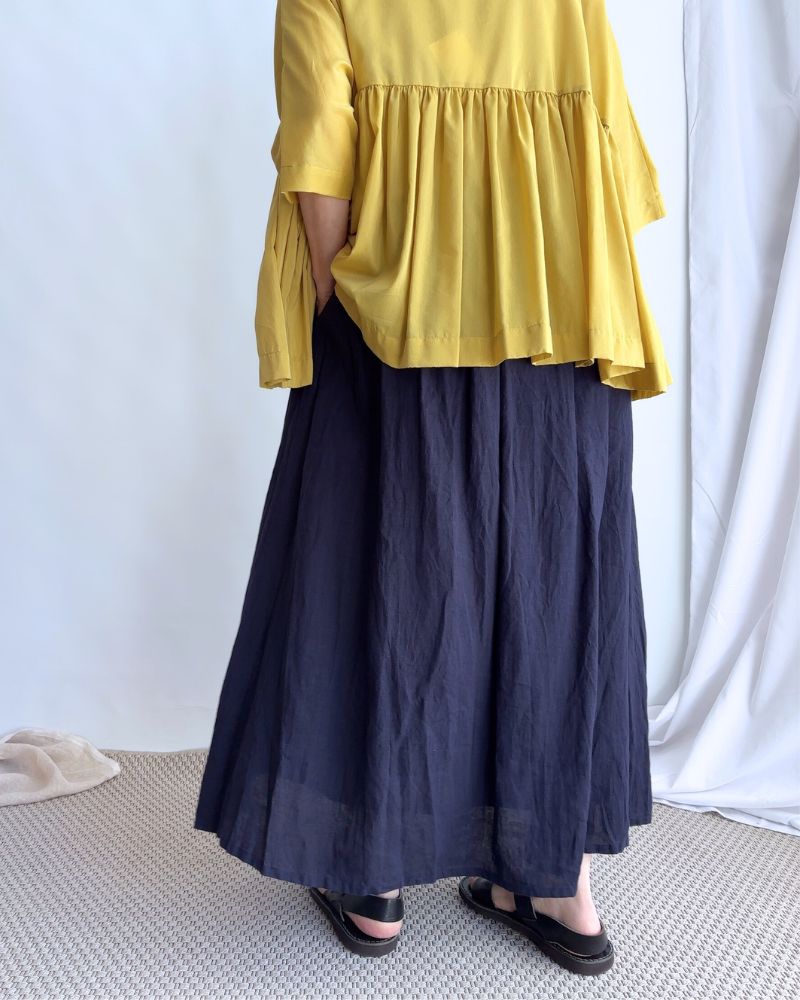 French Linen Skirt in Navy