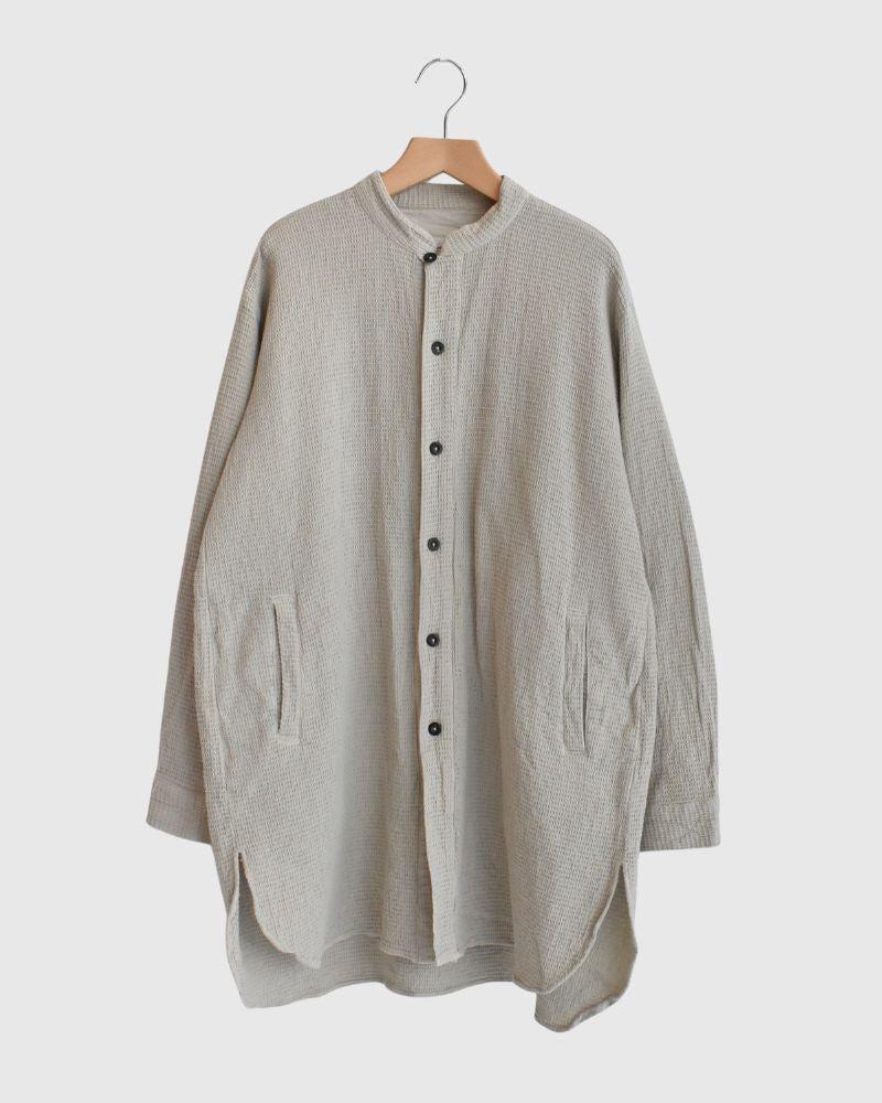 Stand Collar Shirt in MilkyGrey