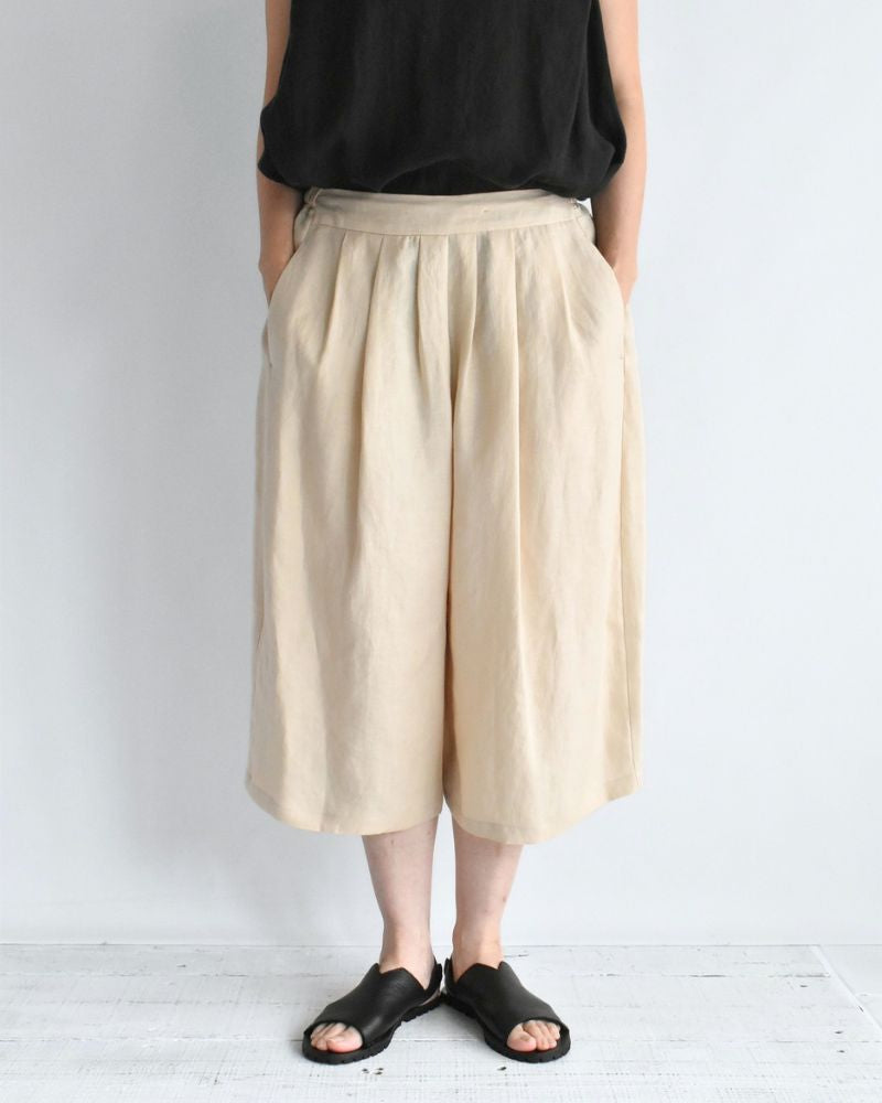 Sarrouel Wide Short Length Pants in Ivory