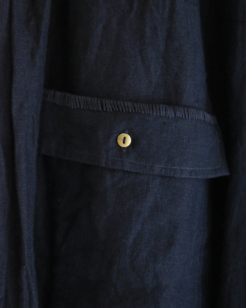 Handwoven 40 Linen Culottes in DarkNavy