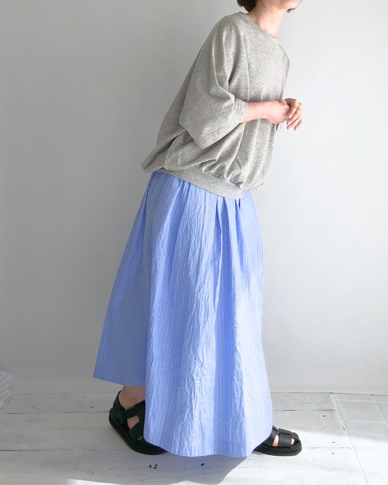 MIRA-CC Tuck Skirt in SaxStripe