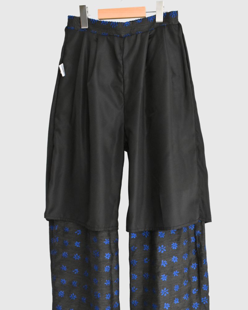 Jacquard Wide Pants in Charcoal