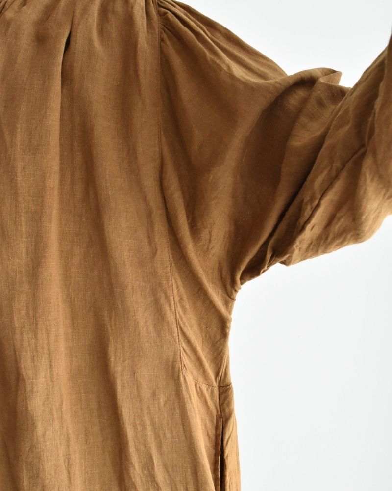 French Linen Dress in Camel