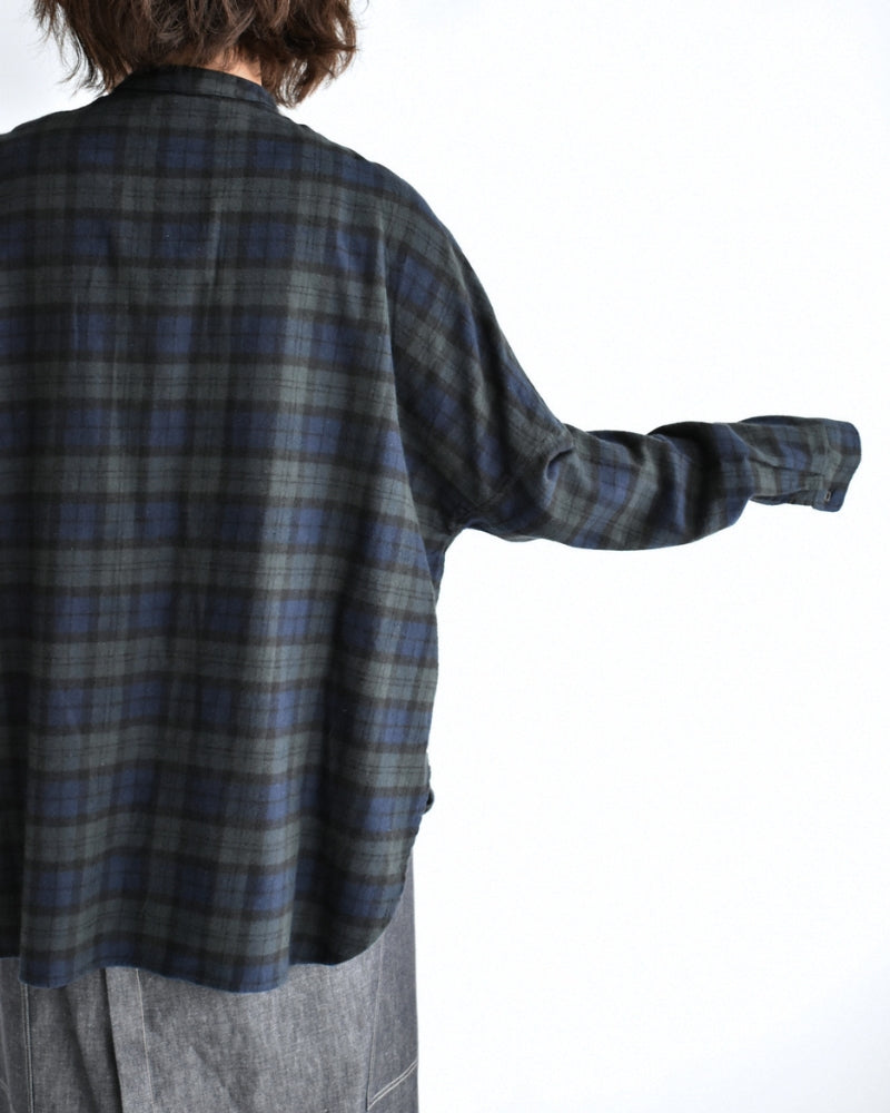 Oversized Shirt in Black Watch Check
