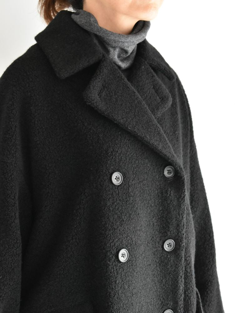DOUBLE OVER COAT in Black