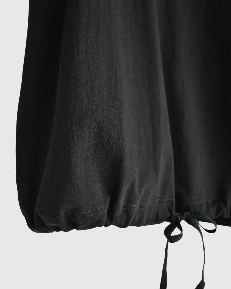 Cutoff Drawstring Tee in Black