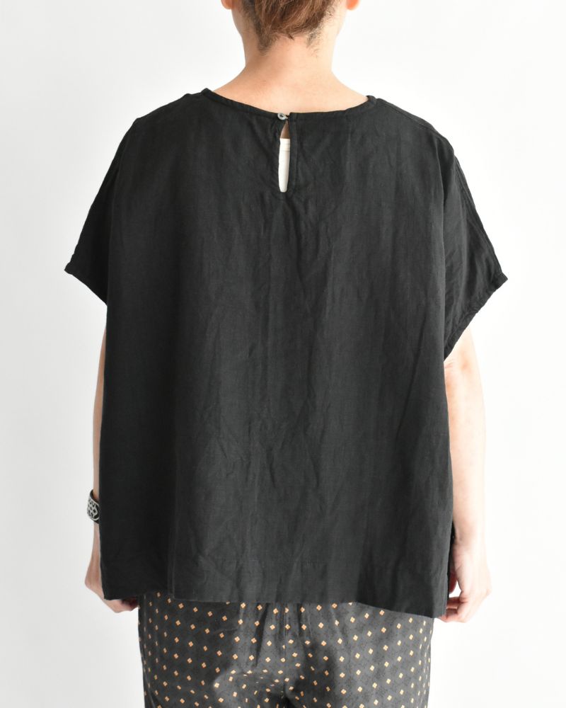 French Linen Pullover in Black