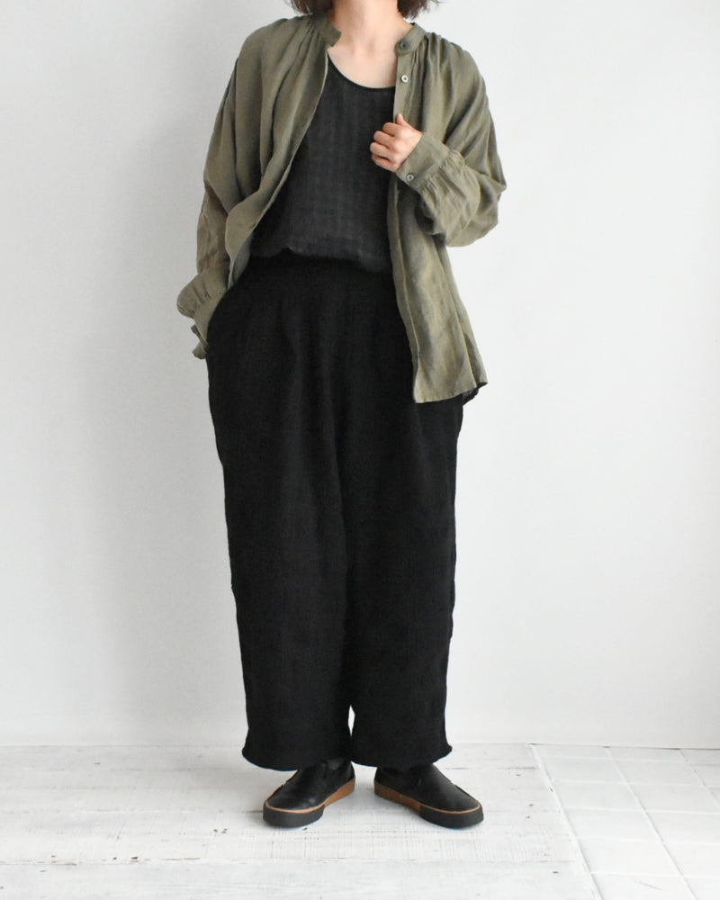 Wool Check Pants in Black