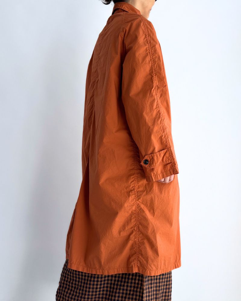 60s COTTON POPLIN OVERDYE BALMACAAN COAT in Brick