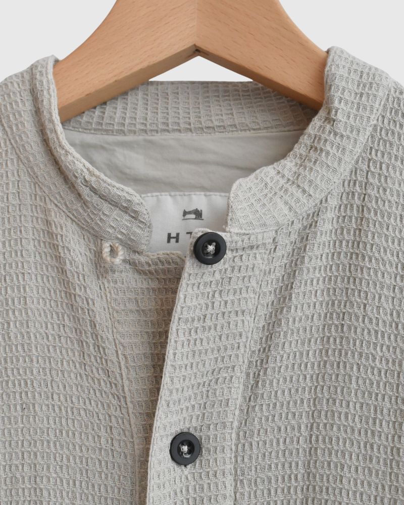 Stand Collar Shirt in MilkyGrey