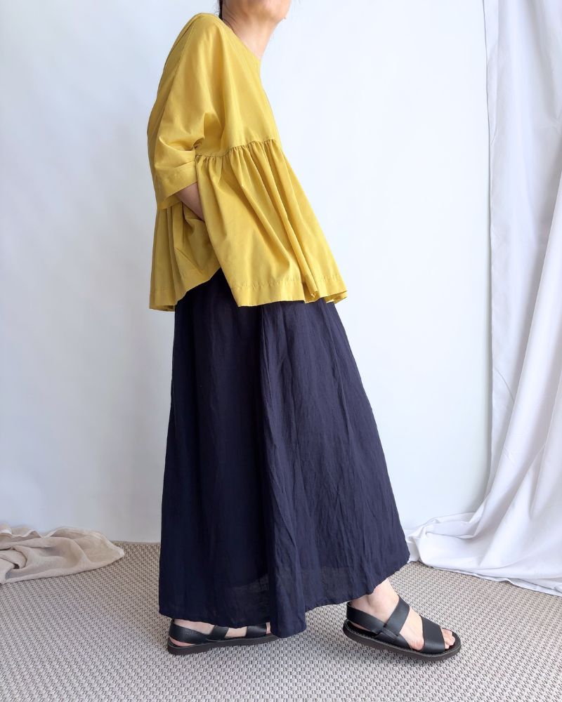 French Linen Skirt in Navy