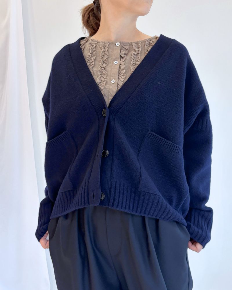 JANE V-neck Cardigan in Navy