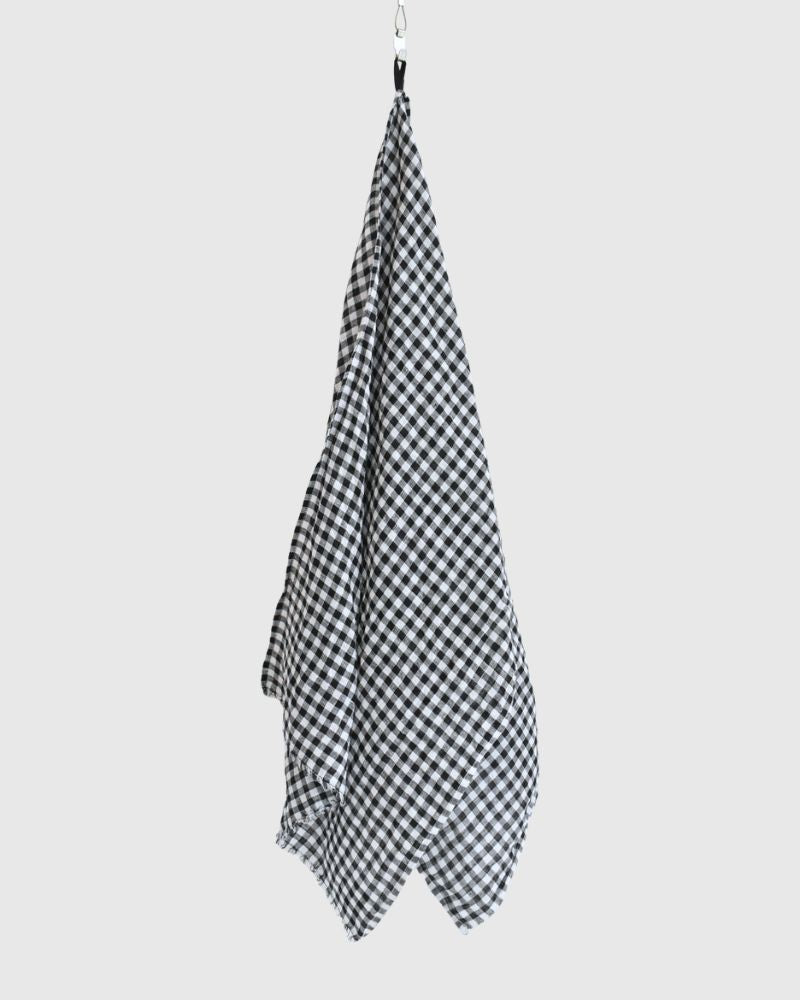 Gingham Check Linen Stole