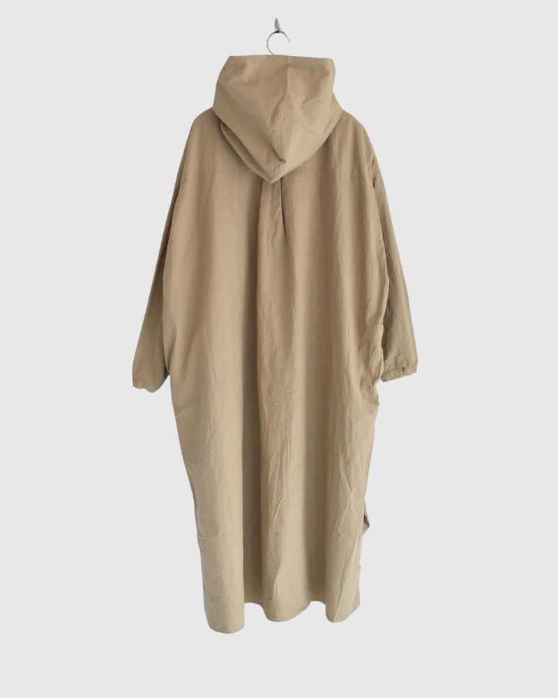 Hooded Coat Dress in Beige