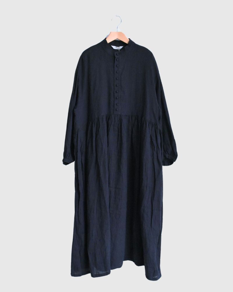 French Linen Dress in Navy