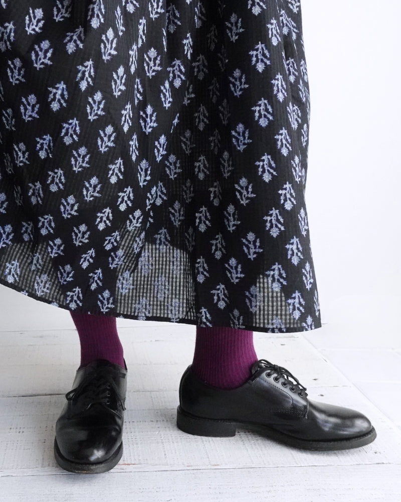 CREW-NECK P/O SHIRT DRESS WITH PINTUCK in Black